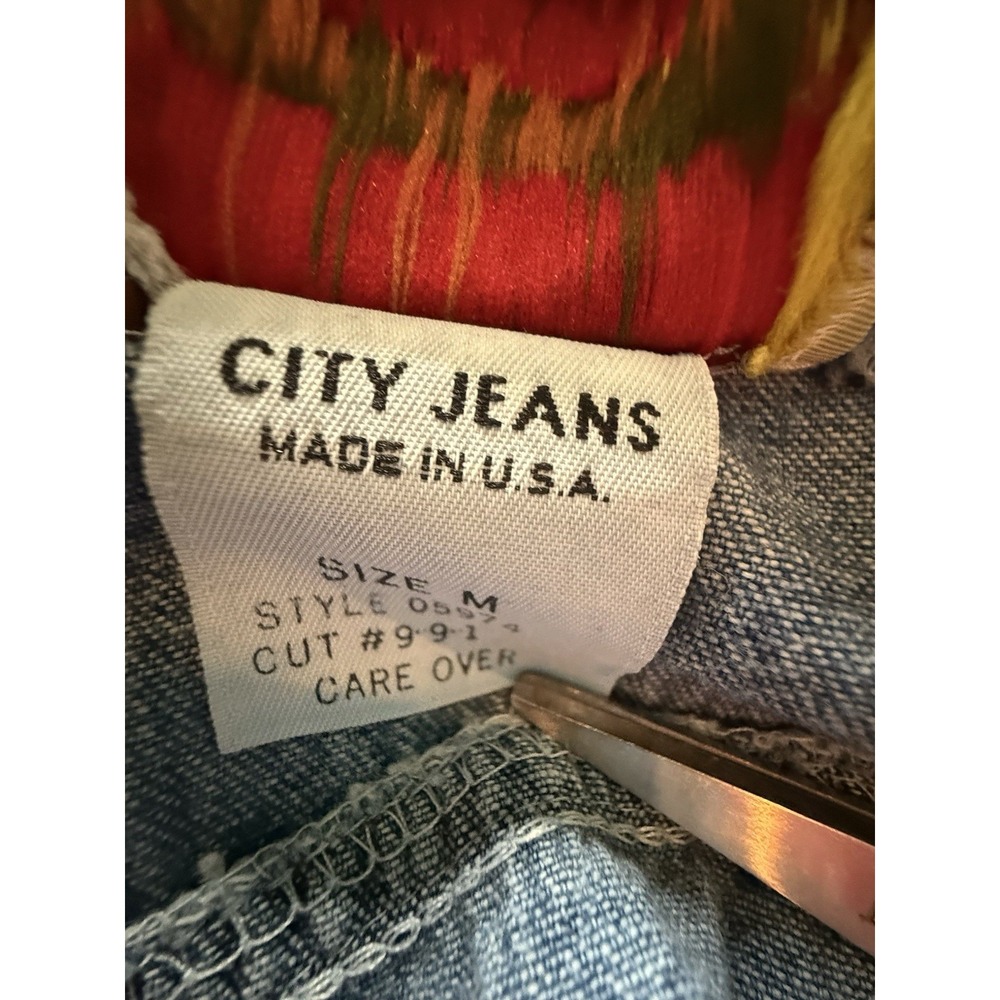City Jeans Denim Maxi Dress Jumper Sz M Vintage USA Button Down 90s Prarie - Picture 7 of 8